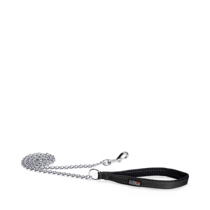 Black handle chain leash