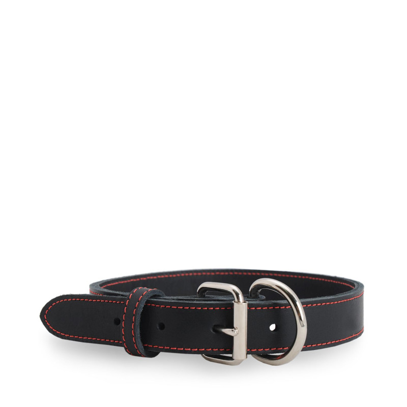 Black stitched leather collar