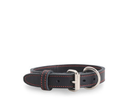 Black stitched leather collar