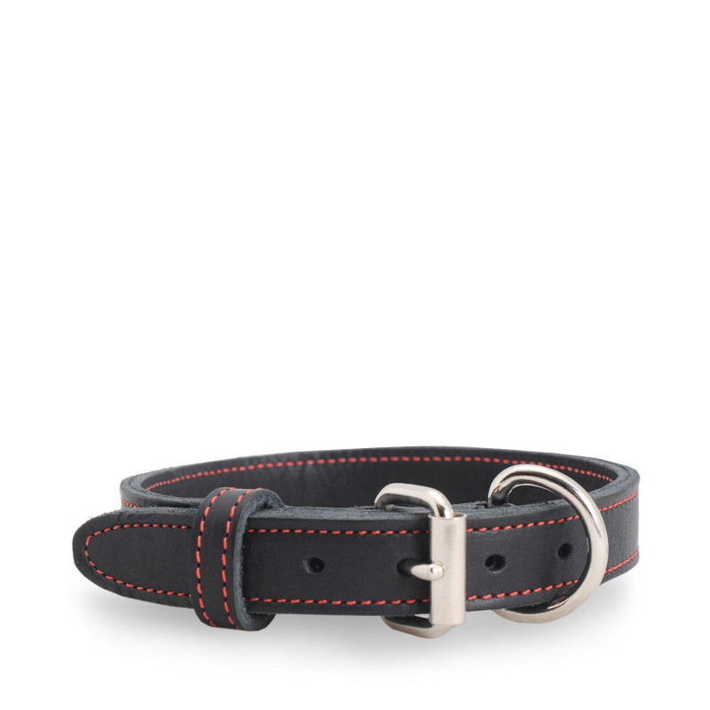 Black stitched leather collar