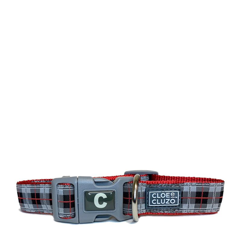 Adjustable collar for dogs, checkered…