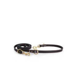 Multifunctional black leather leash