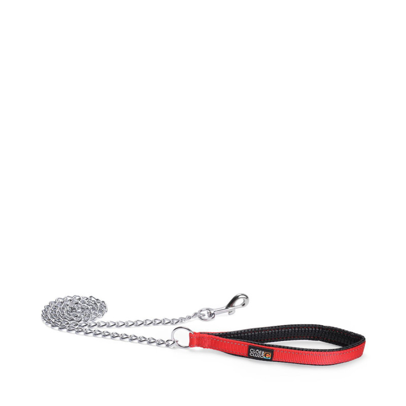 Red handle chain leash