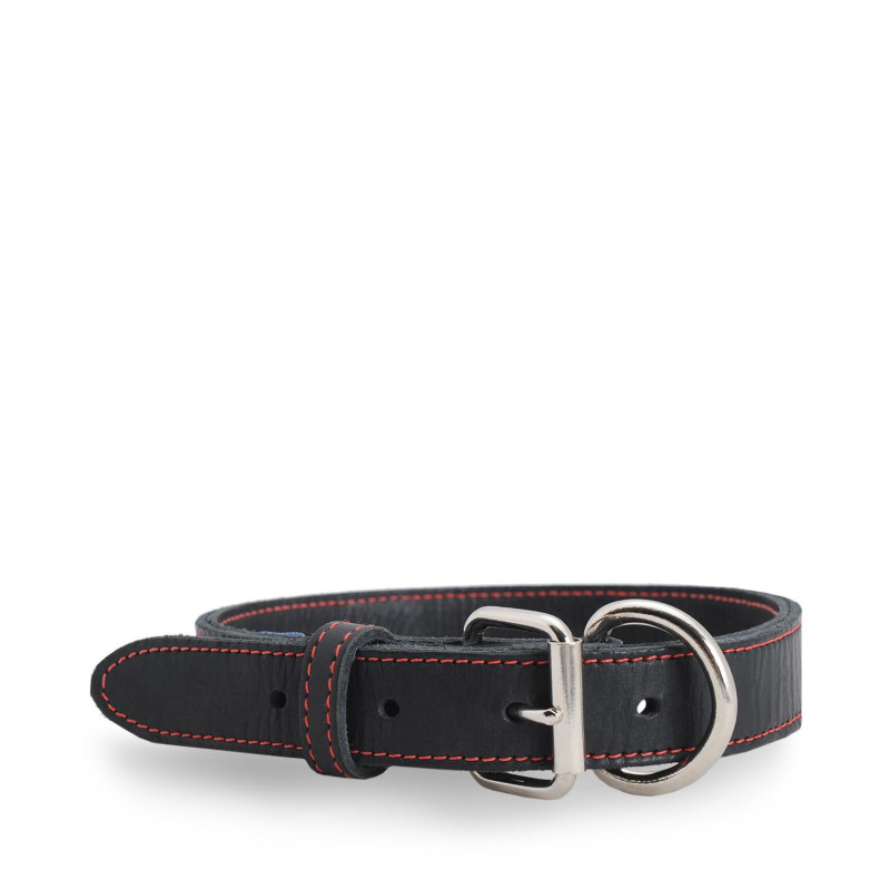 Black stitched leather collar