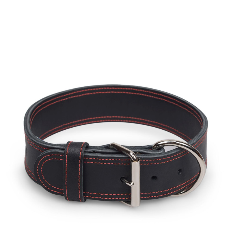 Black stitched leather collar