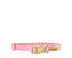 Collar for small dogs, pink polka dots