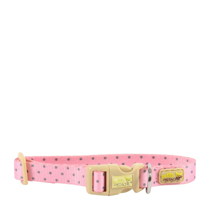 Collar for small dogs, pink polka dots