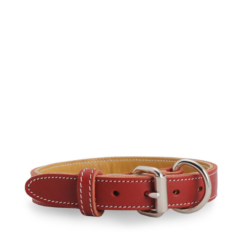 Red stitched leather collar