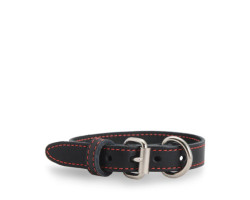 Black stitched leather collar