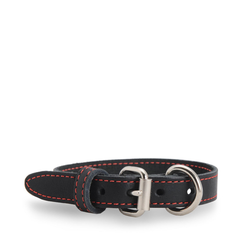 Black stitched leather collar