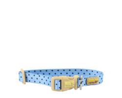 Collar for small dogs, blue polka dots