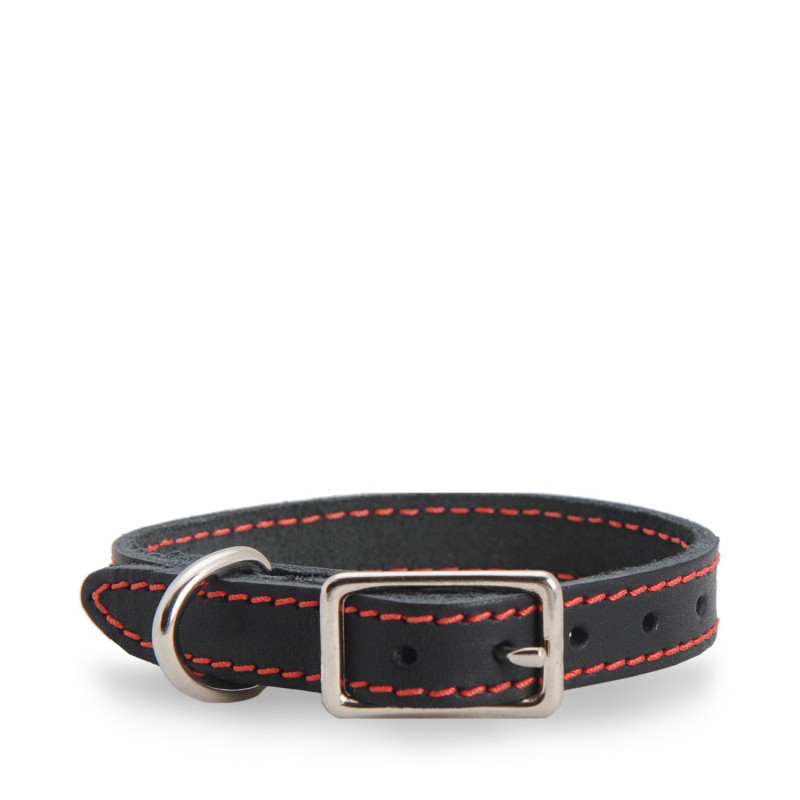 Black stitched leather collar