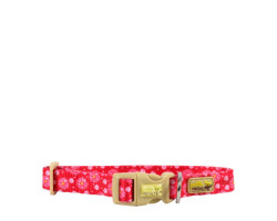 Collar for small dogs, pink flowers