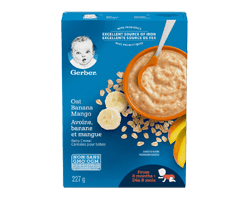 GERBER Céréales pour bébés dès 8 mois +, avoine banane et mangue, 227 g