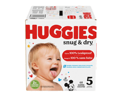 HUGGIES Snug & Dry couches pour bébés, taille 5, 68 unités