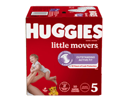 HUGGIES Little Movers couches pour bébés, taille 5, 50 unités