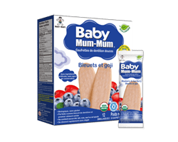 HOT-KID Baby Mum-Mum biscuits de dentition au riz, bleuets et goji biologiques, 50 g