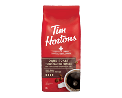 TIM HORTONS Café mouture fine en sac, torréfaction foncée, 300 g