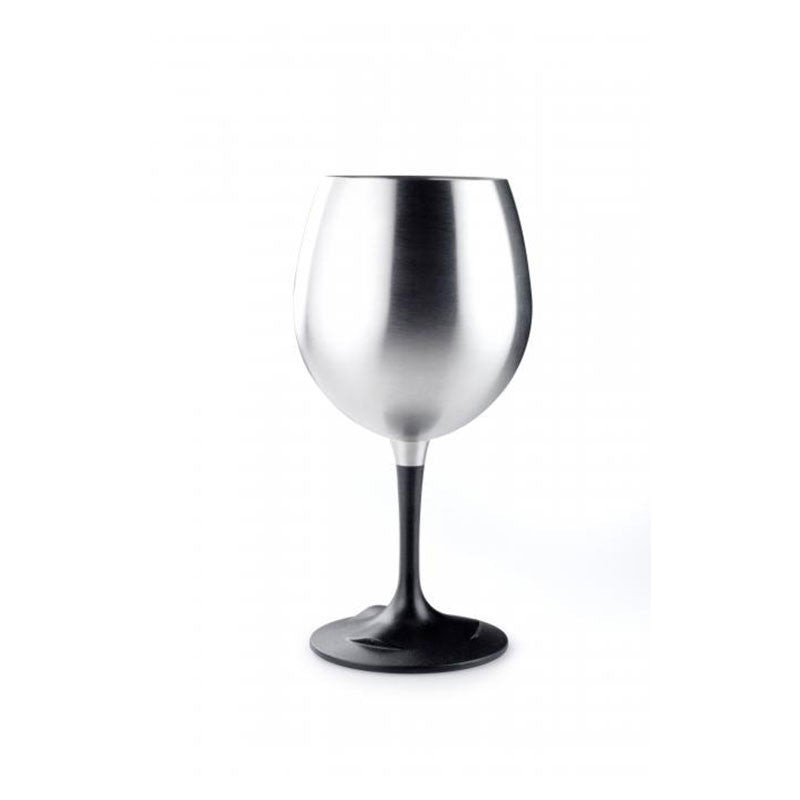 Stainless steel red wine glass with stem