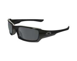 Fives Squared Sunglasses - Shiny Black - Black Iridium Polarized Lenses - Men