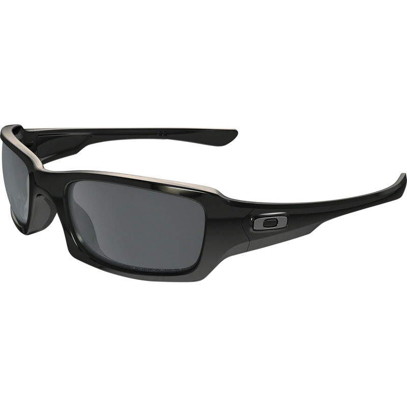 Fives Squared Sunglasses - Shiny Black - Black Iridium Polarized Lenses - Men