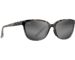 Honi Polarized Cat Eye Sunglasses - Striped Gray Tortoiseshell Frame - Neutral Gray Lens