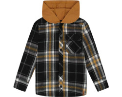 Hooded Plaid Button-Down Flannel Shirt - Big Kids