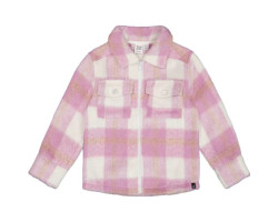 Wool-style overshirt with checkered pockets - Little child