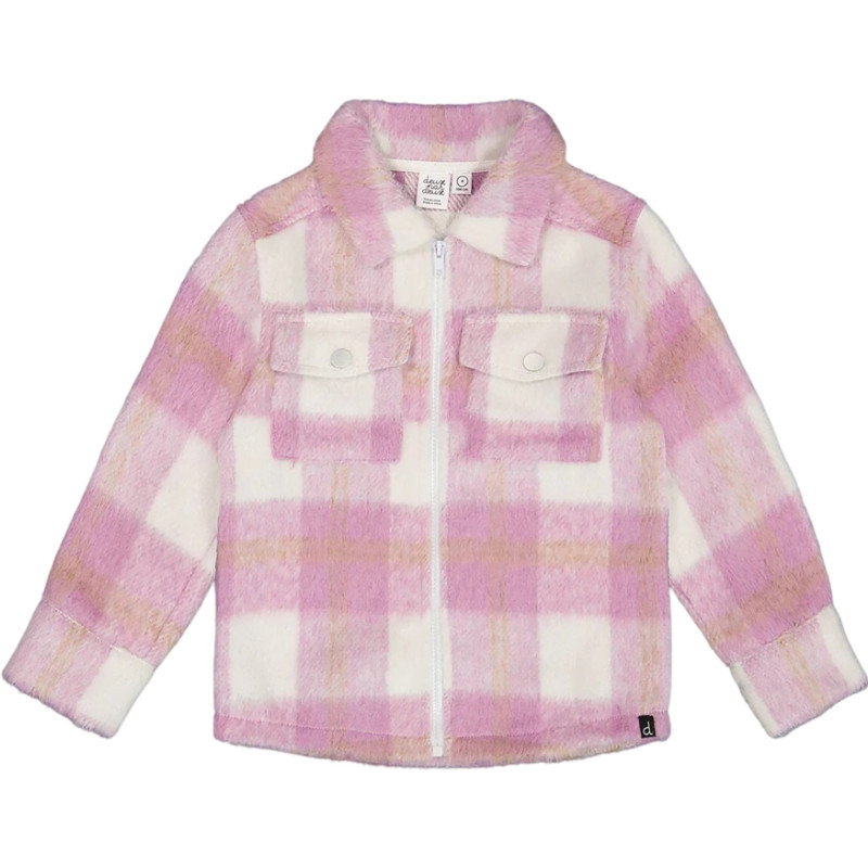 Wool-style overshirt with checkered pockets - Little child