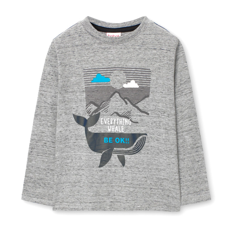 Boboli T-Shirt Manches Longues Whale Be OK 4-10ans