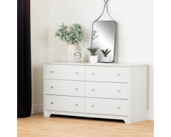 Vito 6-Drawer Double Dresser - Solid White