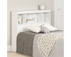 Summertime Bookcase Single Headboard - Solid White