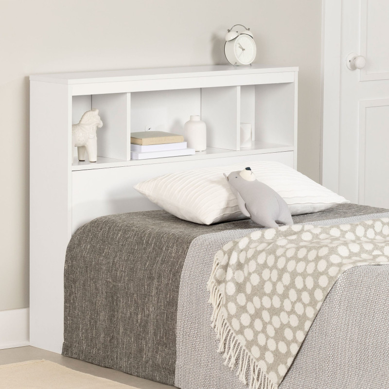 Summertime Bookcase Single Headboard - Solid White