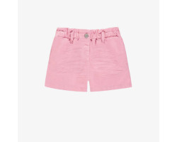 Pink relaxed fit short in stretch twill, child