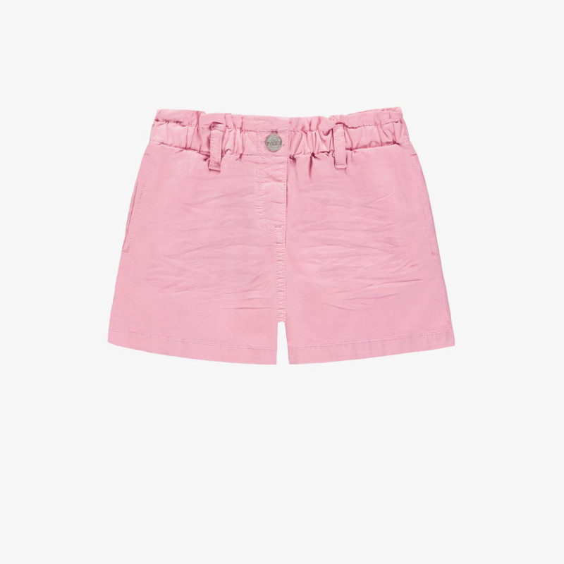 Pink relaxed fit short in stretch twill, child