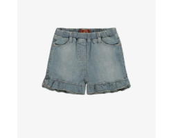 Relaxed fit short in railroad stretch denim, medium blue, child