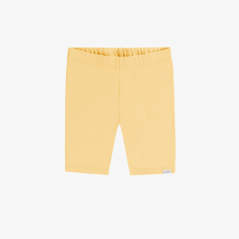 Yellow short legging in soft stretch jersey, child