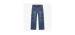 Regular-fit wide-leg cargo pants in stretch twill denim, medium blue, child