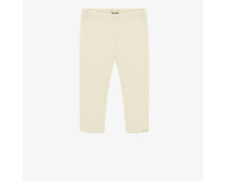 Cream ¾ length legging in ribbed knit, child