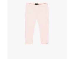 Light pink ¾ length legging in ribbed knit, child