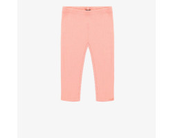 Light pink ¾ length legging in ribbed knit, child