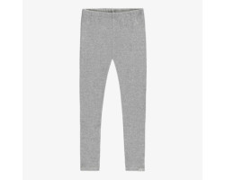 Long legging medium gray in ribbed knit, child