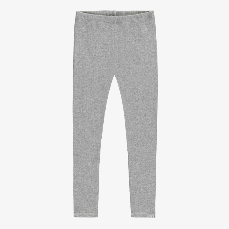 Long legging medium gray in ribbed knit, child