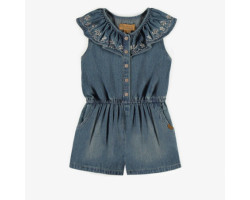 Short one piece of relaxed fit in light denim, child