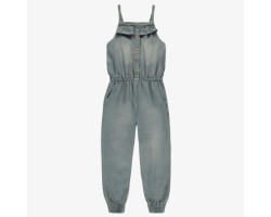 One piece in stretch light bleu railroad denim, child