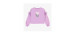 Loose-fitting lilac sweater with tulip motif in french cotton, child