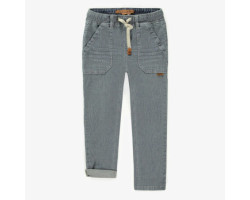 Relaxed fit pants in blue and cream railroad denim, child