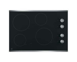 30" Built-In Electric Cooktop, with 4 Radiant Burners, Stainless Steel, GE® Appliances JP3030SWSS