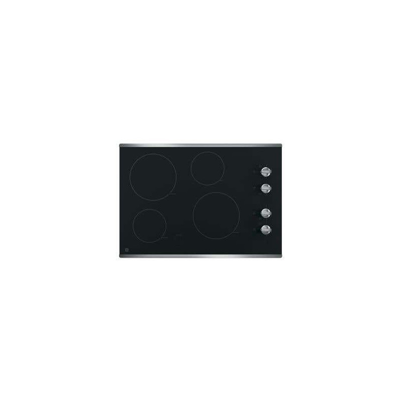 Plaque de cuisson électrique 30 po encastrée, avec 4 brûleurs radiants, acier inoxydable, GE® Appliances JP3030SWSS