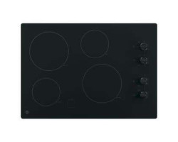 30" Built-in Electric Cooktop, with 4 Radiant Burners, Black, GE® Appliances JP3030DWBB